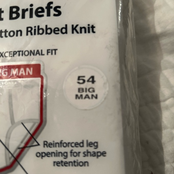 Roundtree & Yorke Big Man 3-Pairs White Full Cut Briefs Underwear Size 54 New - Picture 4 of 5